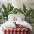 Banana Palms, Bright Green Mural Wallpaper - room preview 03