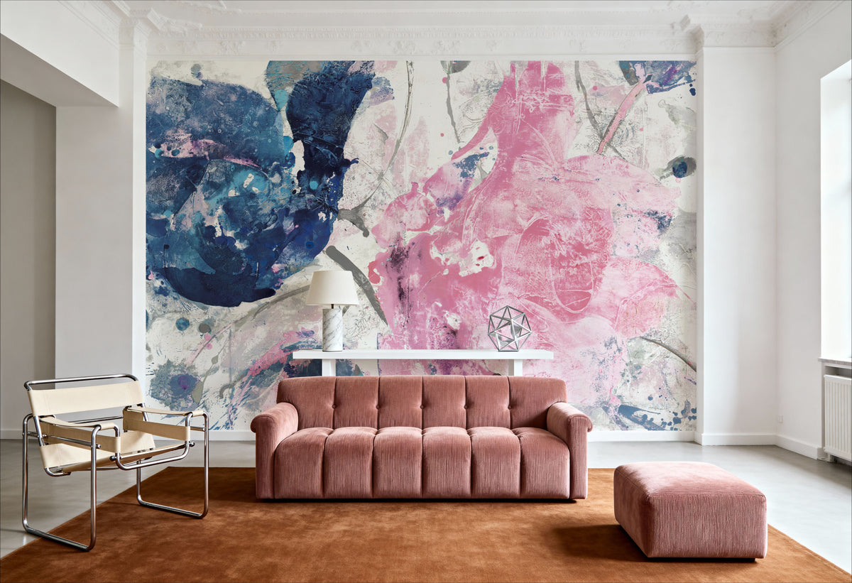 Fireworks Abstract Navy Blue Mural Wallpaper - room preview 03