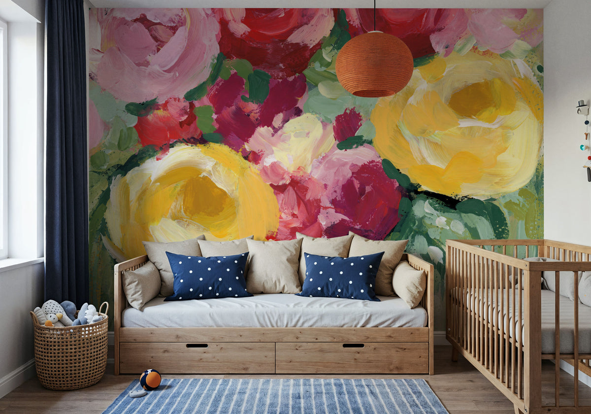 Spring Florals in Vase I Mural Wallpaper - room preview 03
