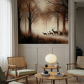 Deer Family in Misty Sepia Mural Wallpaper - room preview 03