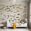 Southern Pacific Fishes Chart Mural Wallpaper - room preview 03