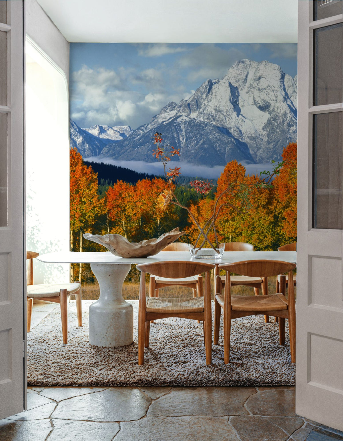 Misty Autumn Peaks Mural Wallpaper - room preview 03