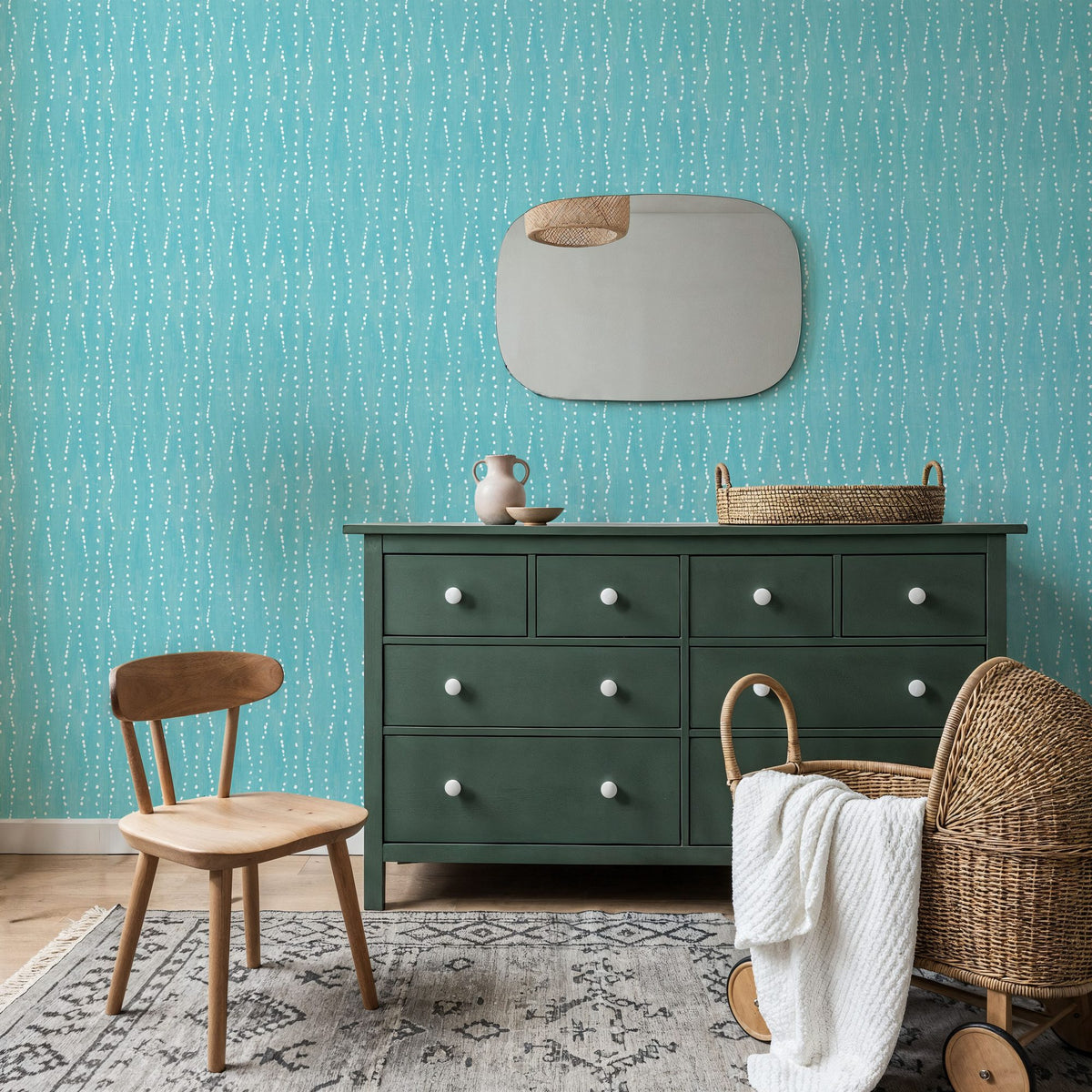 Coastal Dripping Turqouise Mural Wallpaper - room preview 03