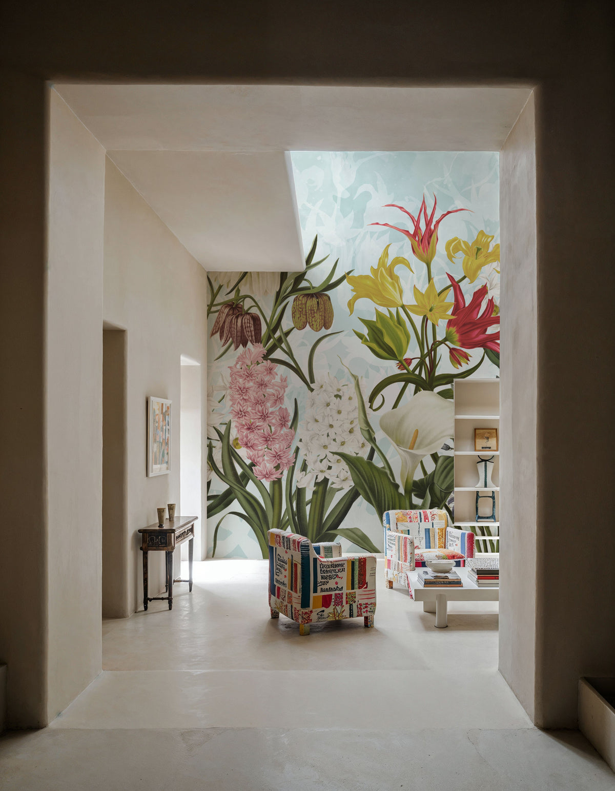 Happy Spring Flowers Mural Wallpaper - Neutral Tone - room preview 03