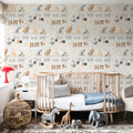 Sky Train, Light Beige Mural Wallpaper - room preview 03