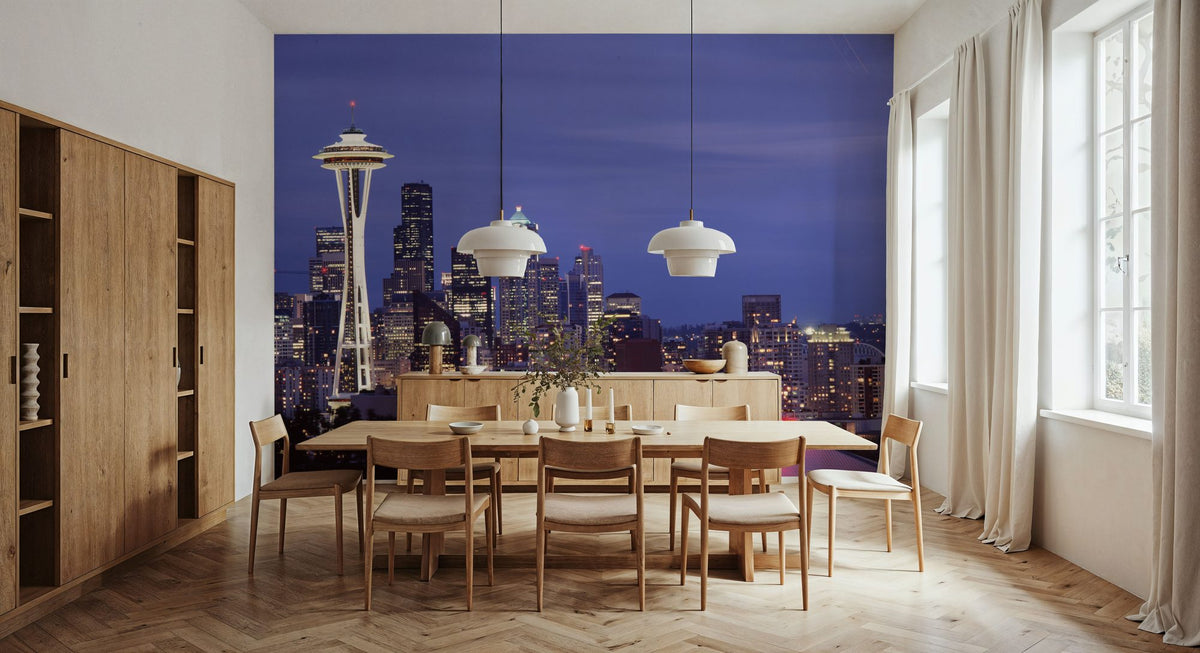 Twilight Tower Silhouette Mural Wallpaper - room preview 03