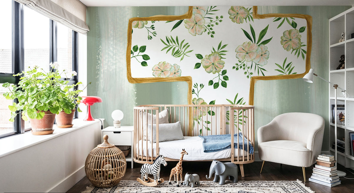 Floral Cross III Mural Wallpaper - room preview 03
