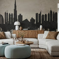 Dubai Skyline Concrete Mural Wallpaper - room preview 03