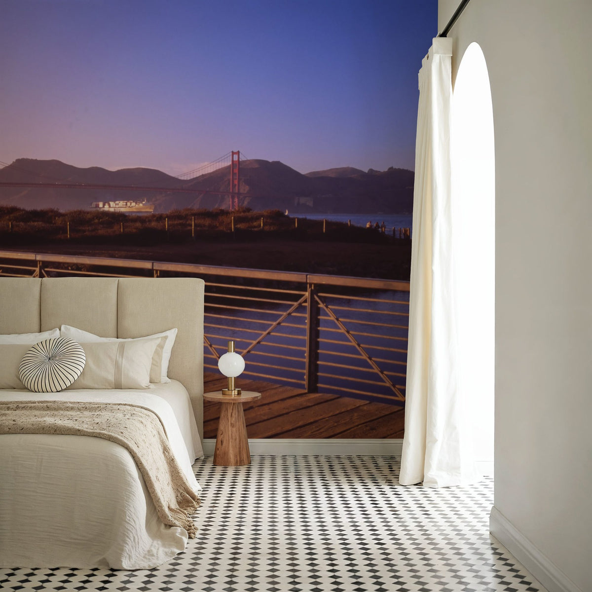 Bridge Pathway Sunset Mural Wallpaper - room preview 03