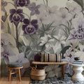 The Tenderness of Orchids, Purple Mural Wallpaper - room preview 03