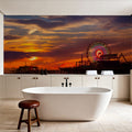 Santa Monica Pier Sunset Orange Mural Wallpaper - room preview 03