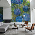 Summer Hydrangeas Mural Wallpaper - Cool Tone - room preview 03