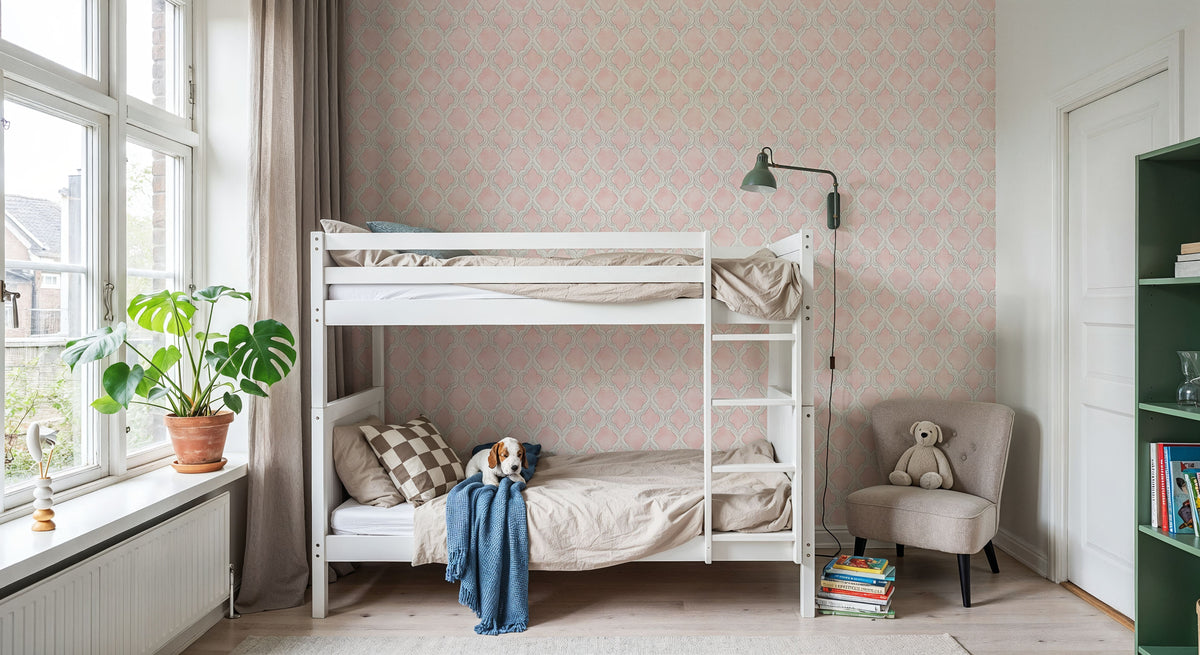 Organic Lines Red Mural Wallpaper - room preview 03
