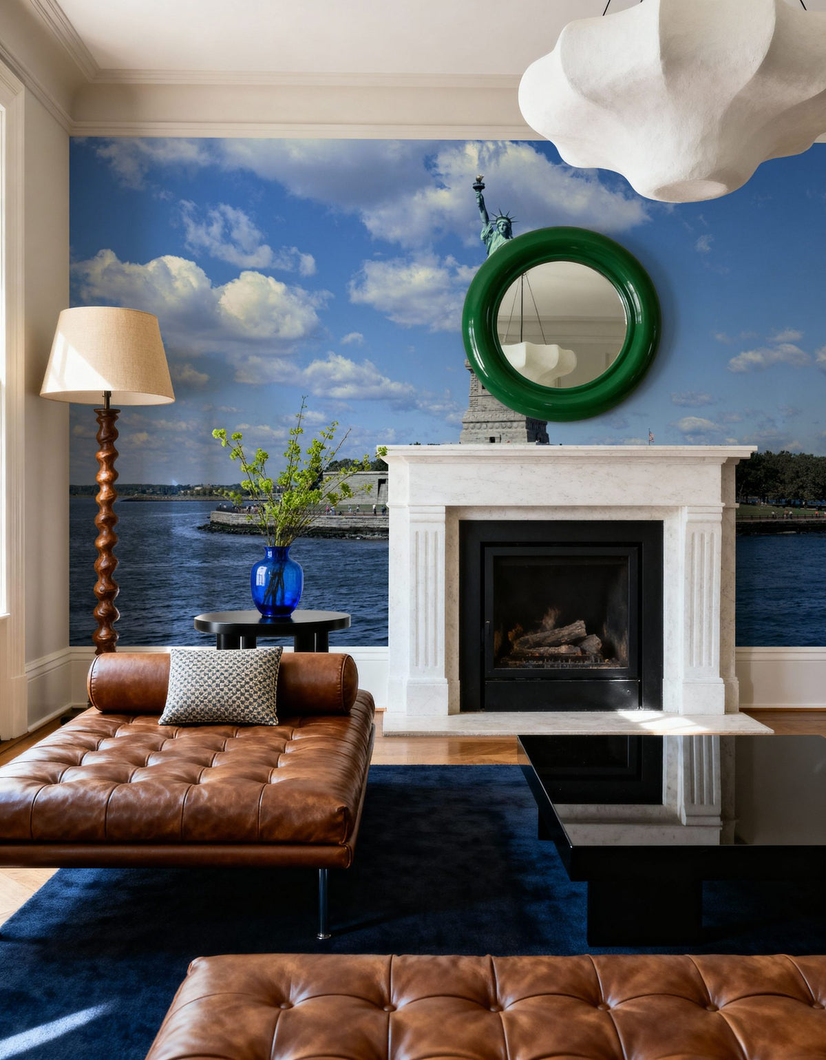 Clouds Over the Statue of Liberty Mural Wallpaper - room preview 03