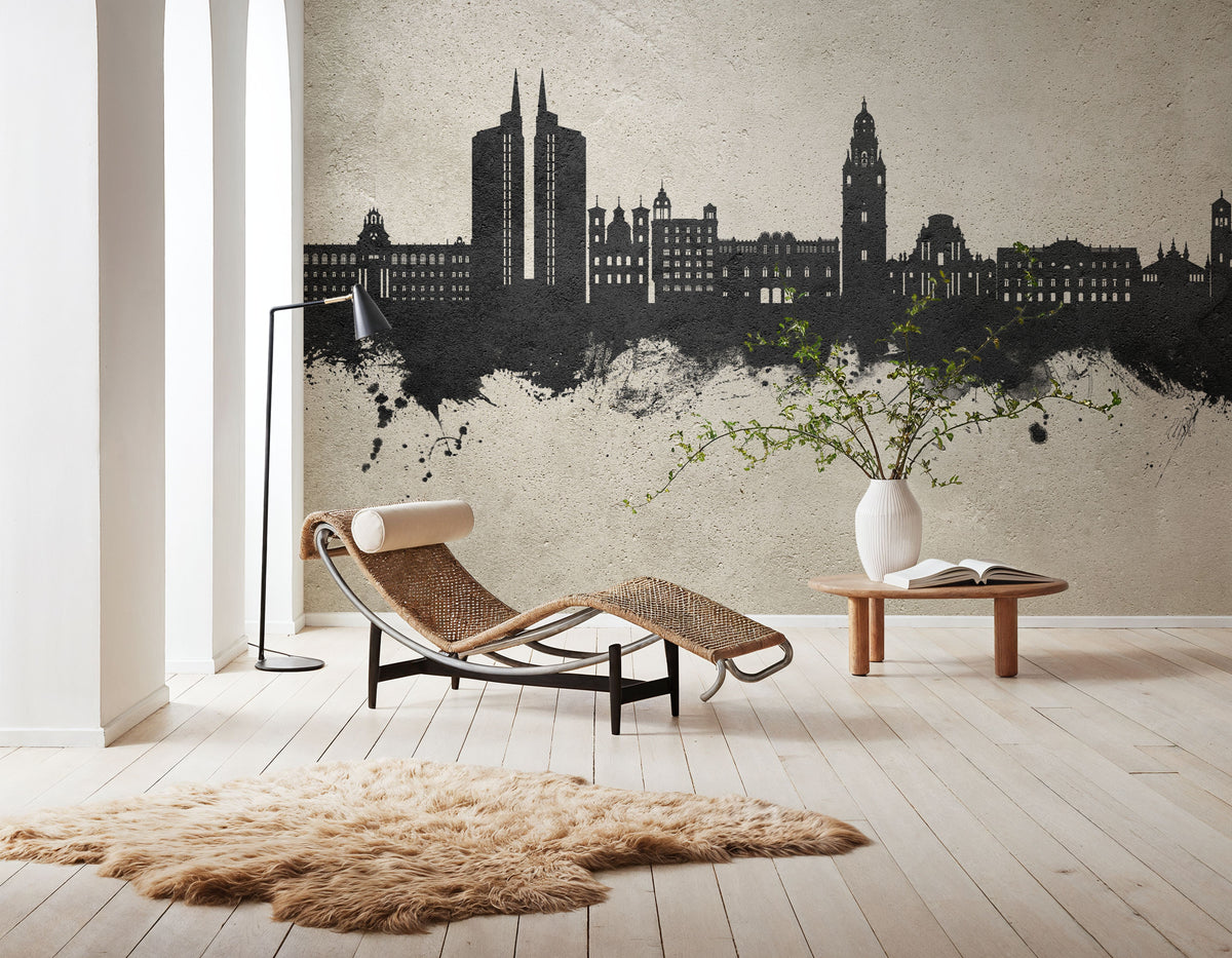 Murcia Spain Skyline Concrete Mural Wallpaper - room preview 03