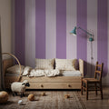 Scalloped Circus Stripes, Purple on Purple Mural Wallpaper - room preview 03