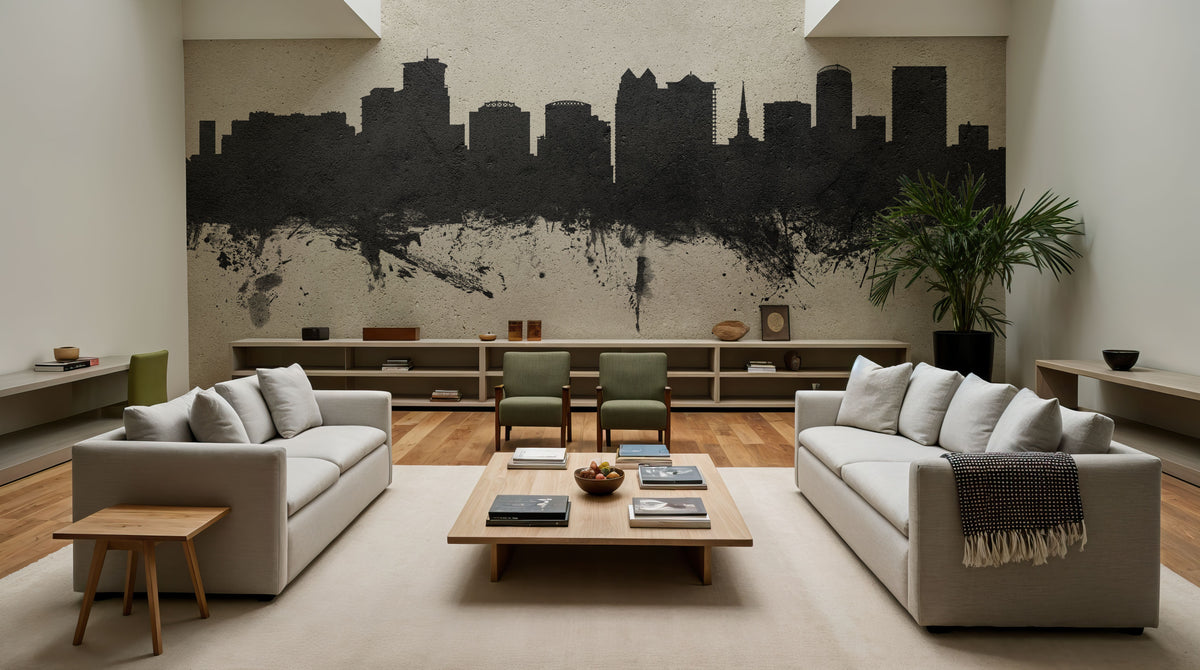 Orlando Florida Skyline Concrete Mural Wallpaper - room preview 03