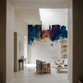 Wichita Kansas Skyline Blue & Bronze Mural Wallpaper - room preview 03