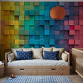 Vibrant Rainbow Stack Mural Wallpaper - room preview 03