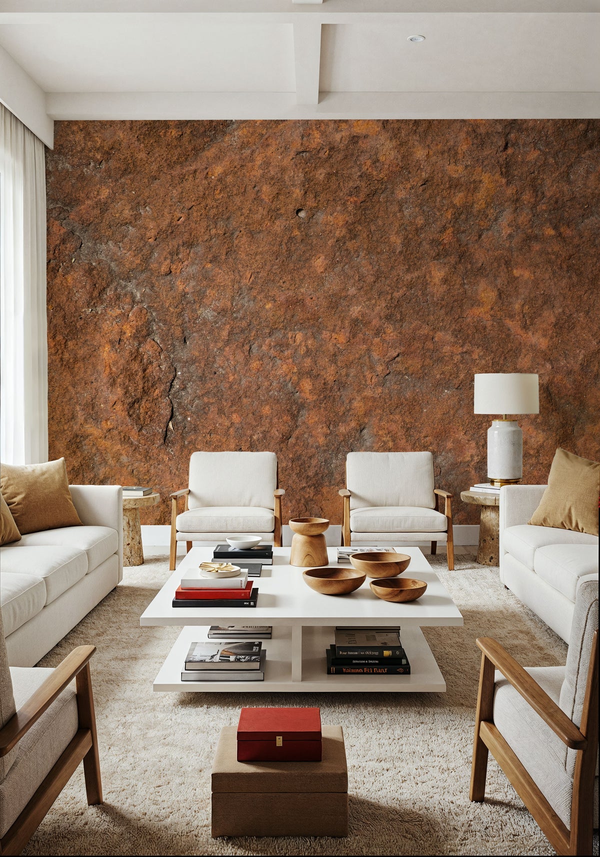 Russet Stone Mural Wallpaper - room preview 03