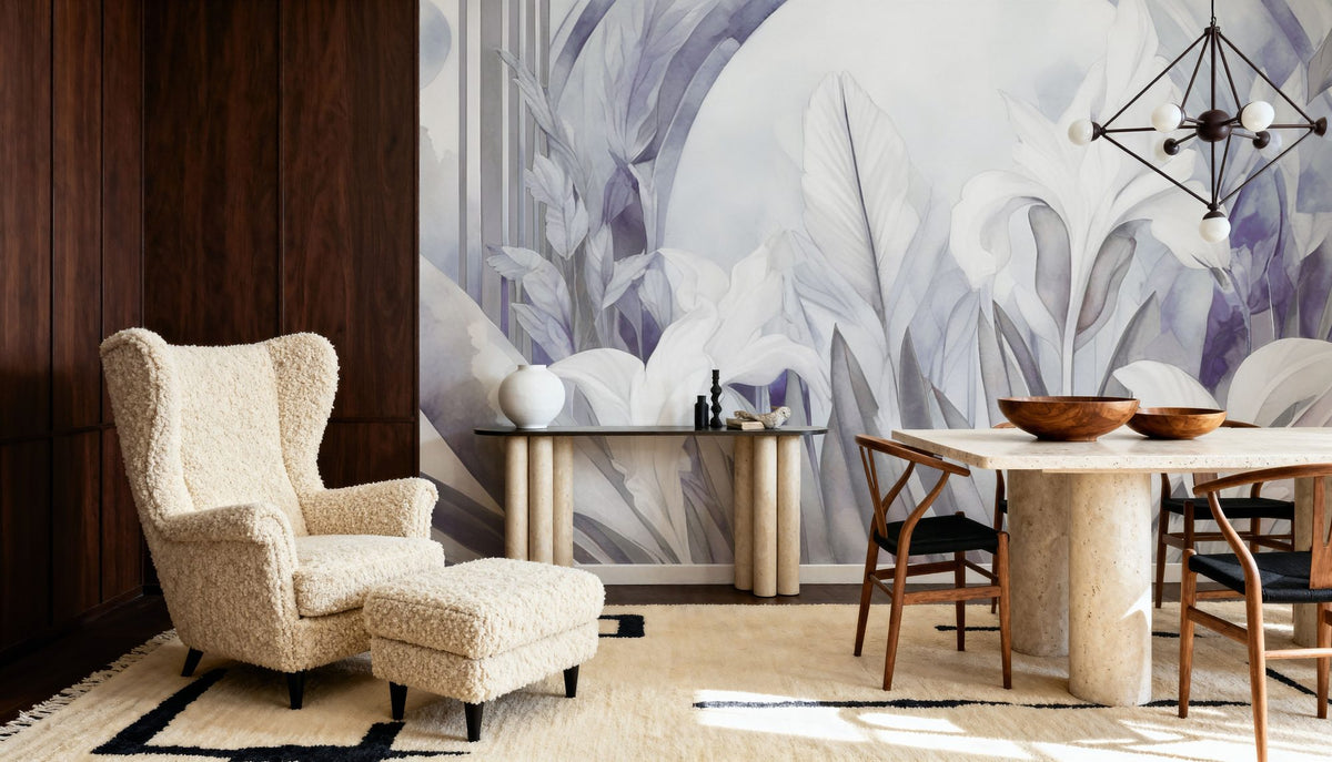 Irises At Sunrise Purple Mural Wallpaper - room preview 03