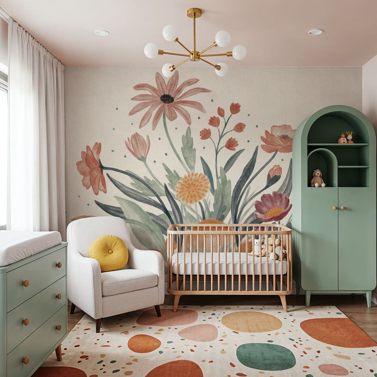 Cottage Botanical Mural Wallpaper - room preview 03
