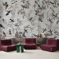 Birds Everywhere Red Mural Wallpaper - room preview 03