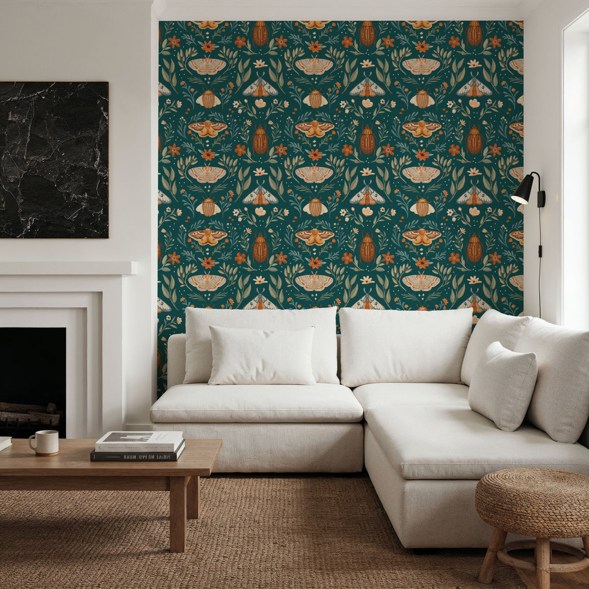 Papilion Chase Green Mural Wallpaper - room preview 03