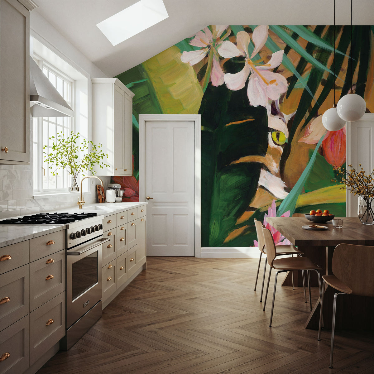 Hidden Cat Mural Wallpaper - room preview 03