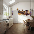 Poughkeepsie New York Skyline Purple & Gold Mural Wallpaper - room preview 03