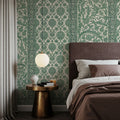 Riad Ornaments, Forest Green Mural Wallpaper - room preview 03