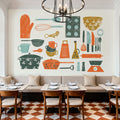 Retro Kitchen Map Mural Wallpaper - room preview 03