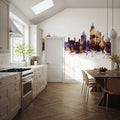 Mobile Alabama Skyline Purple & Gold Mural Wallpaper - room preview 03