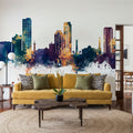 Umm Al Quwain Skyline Blue & Bronze Mural Wallpaper - room preview 03