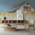 Wheat Fields Barn with Flag Mural Wallpaper - room preview 03