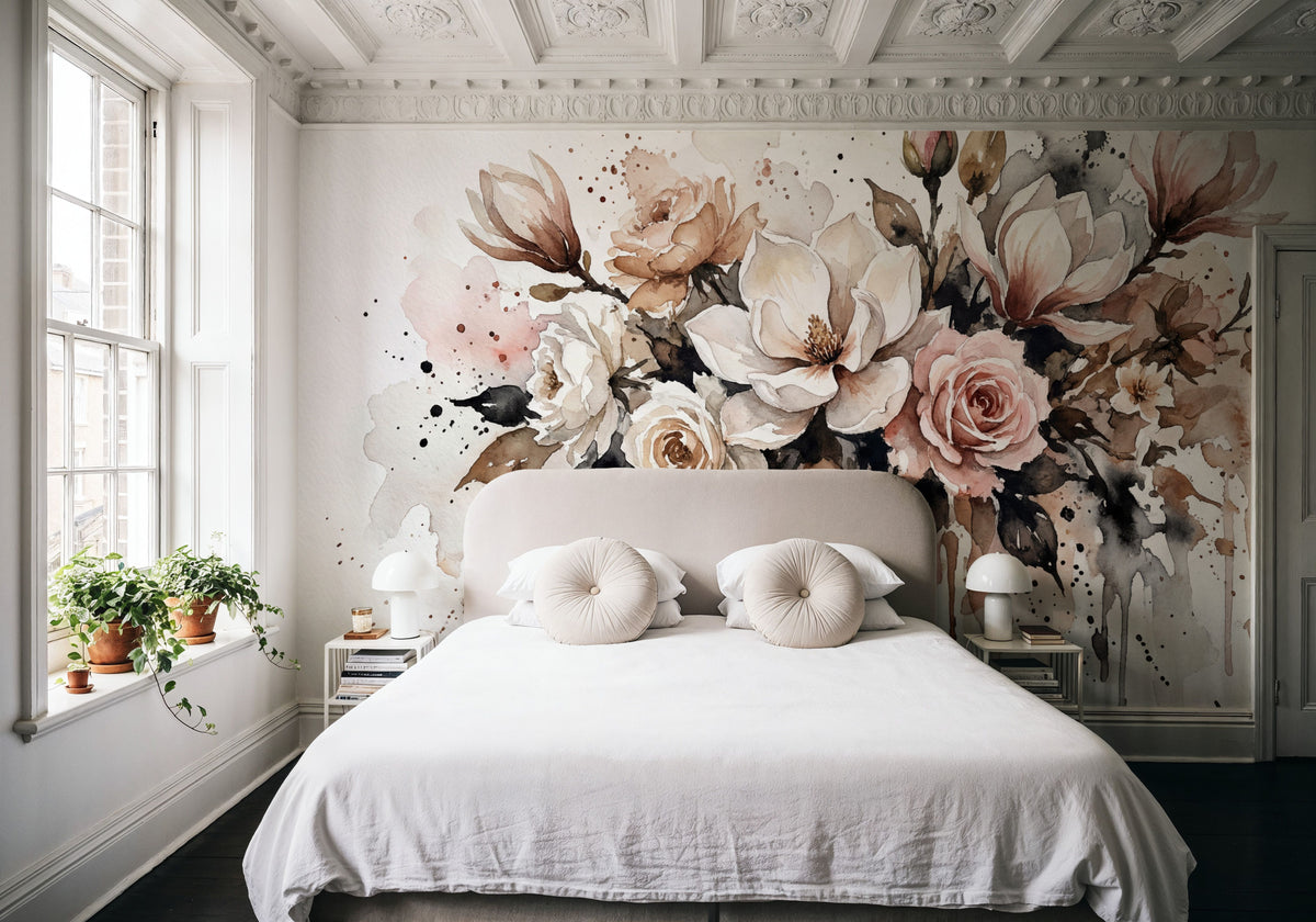 Spring Bouquet - Watercolor Flower Series Mural Wallpaper - room preview 03