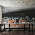 Storm Clouds and Rocks BW Mural Wallpaper - room preview 03