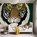 Miami Living Tiger Portrait Mural Wallpaper - room preview 03