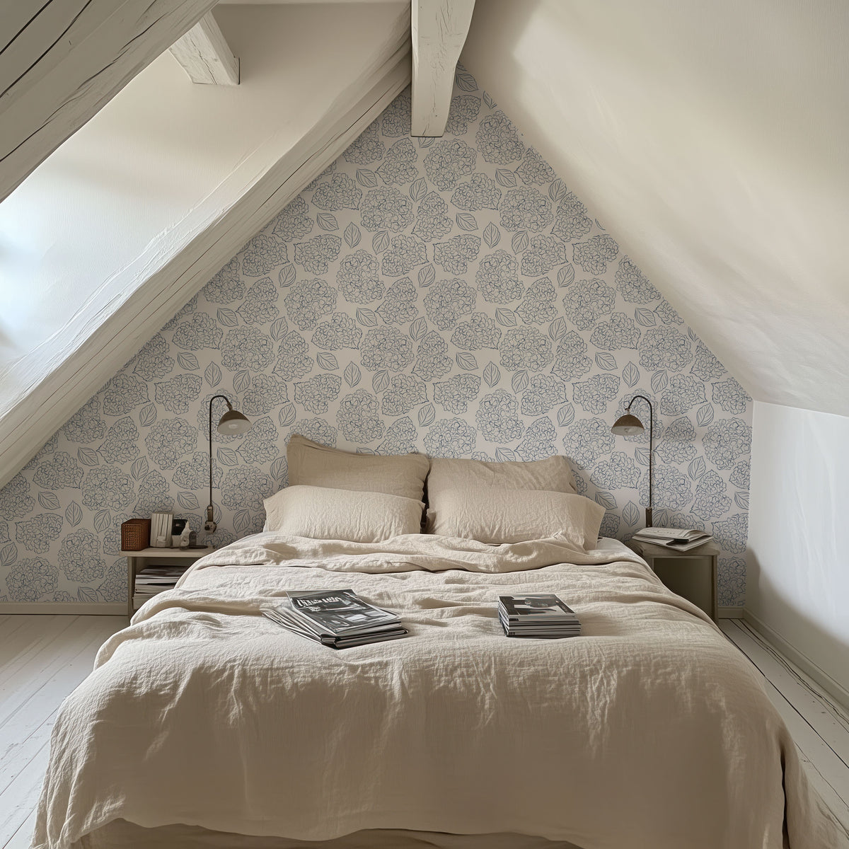 Hydrangeas Mural Wallpaper - room preview 03