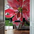 Holiday Poinsettia Mural Wallpaper - room preview 03