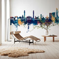 Faislabad Pakistan Skyline Blue & Bronze Mural Wallpaper - room preview 03