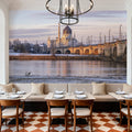Winter City Bridge Mural Wallpaper - room preview 03