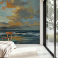 Sunset Oceanside Mural Wallpaper - room preview 03