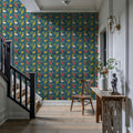Parrot Paradise Blue Mural Wallpaper - room preview 03