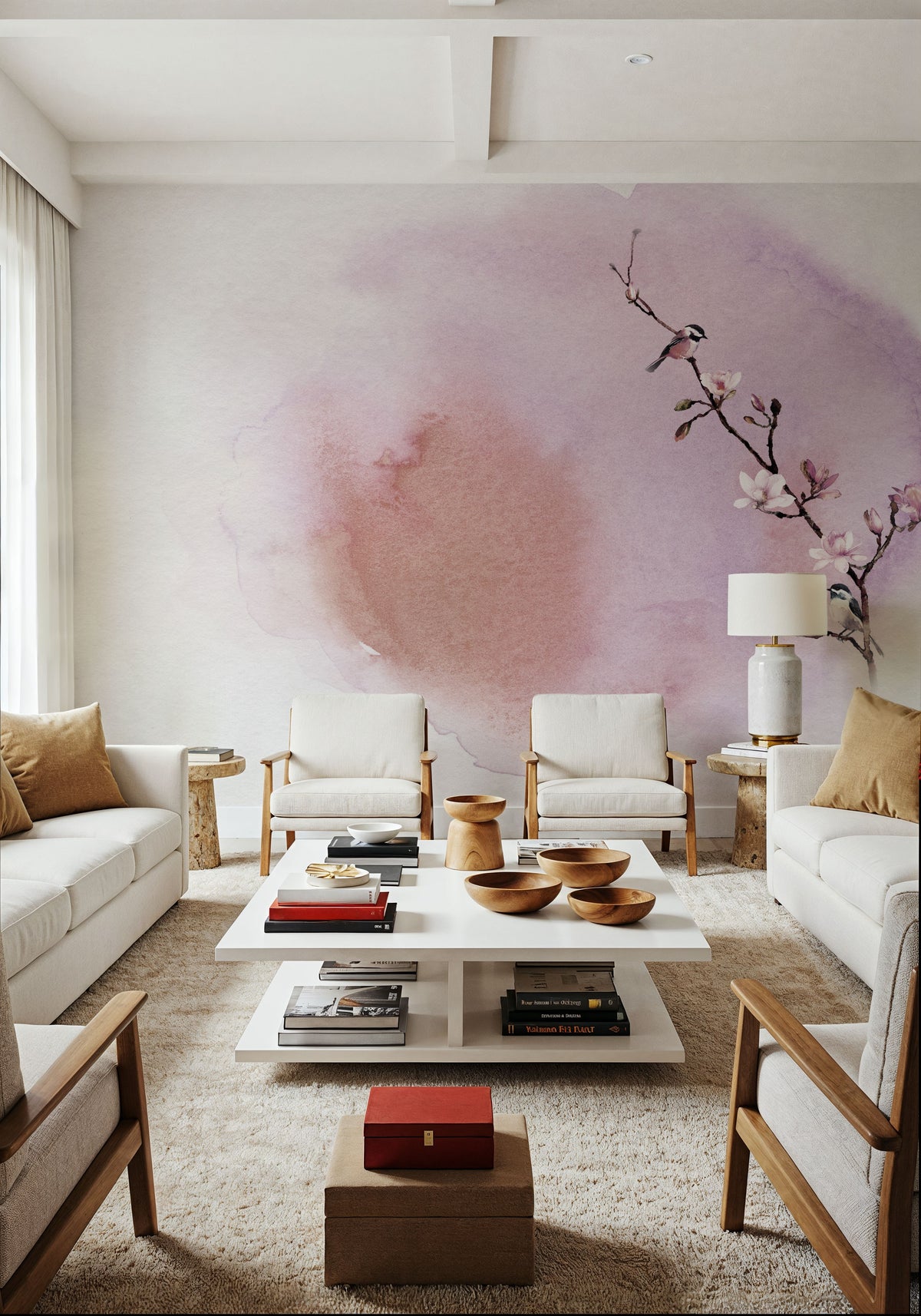 Magnolia & Birds Mural Wallpaper - Edition 3 - room preview 03