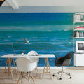 Serene Sea Mural Wallpaper - Blue Tone - room preview 03