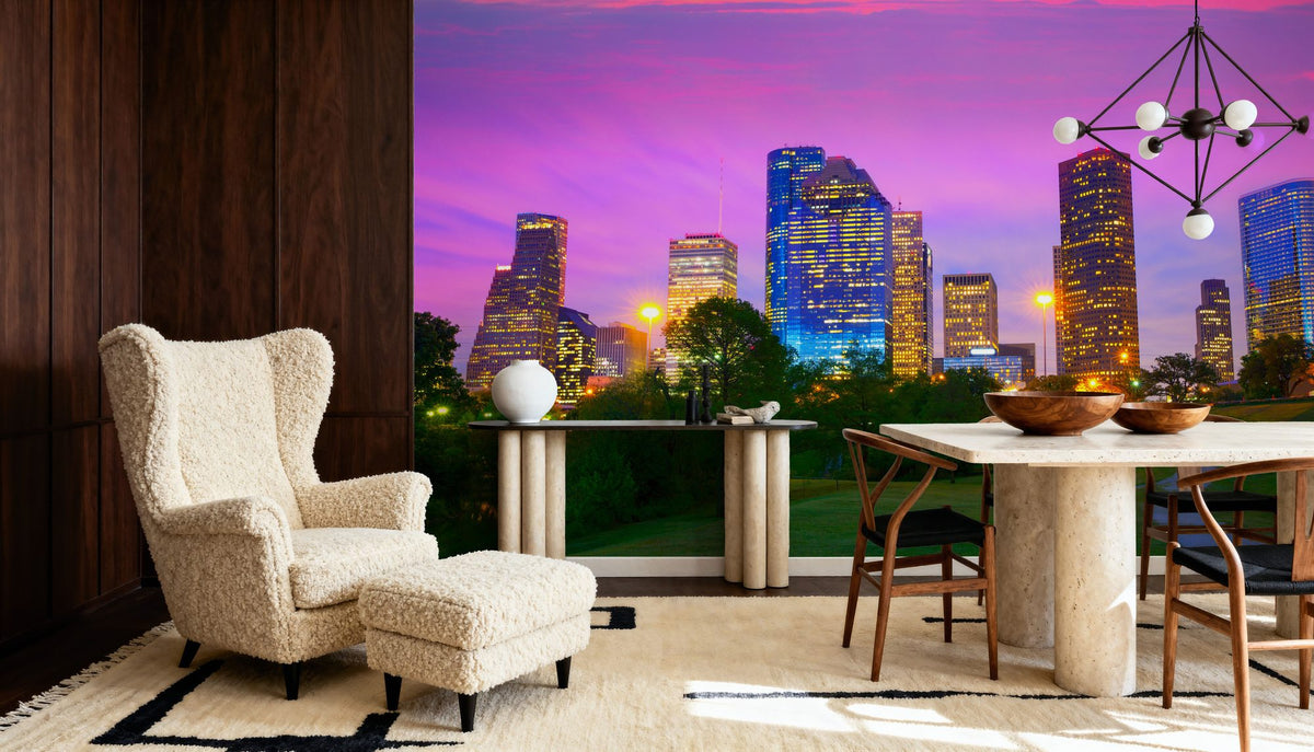 Houston Twilight Mural Wallpaper - room preview 03