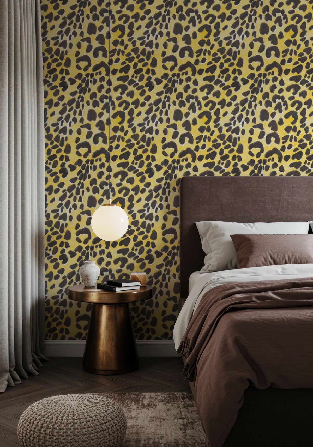 Summer Paws Yellow Mural Wallpaper - room preview 03
