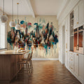 Watercolor New York Skyline Mural Wallpaper - room preview 03