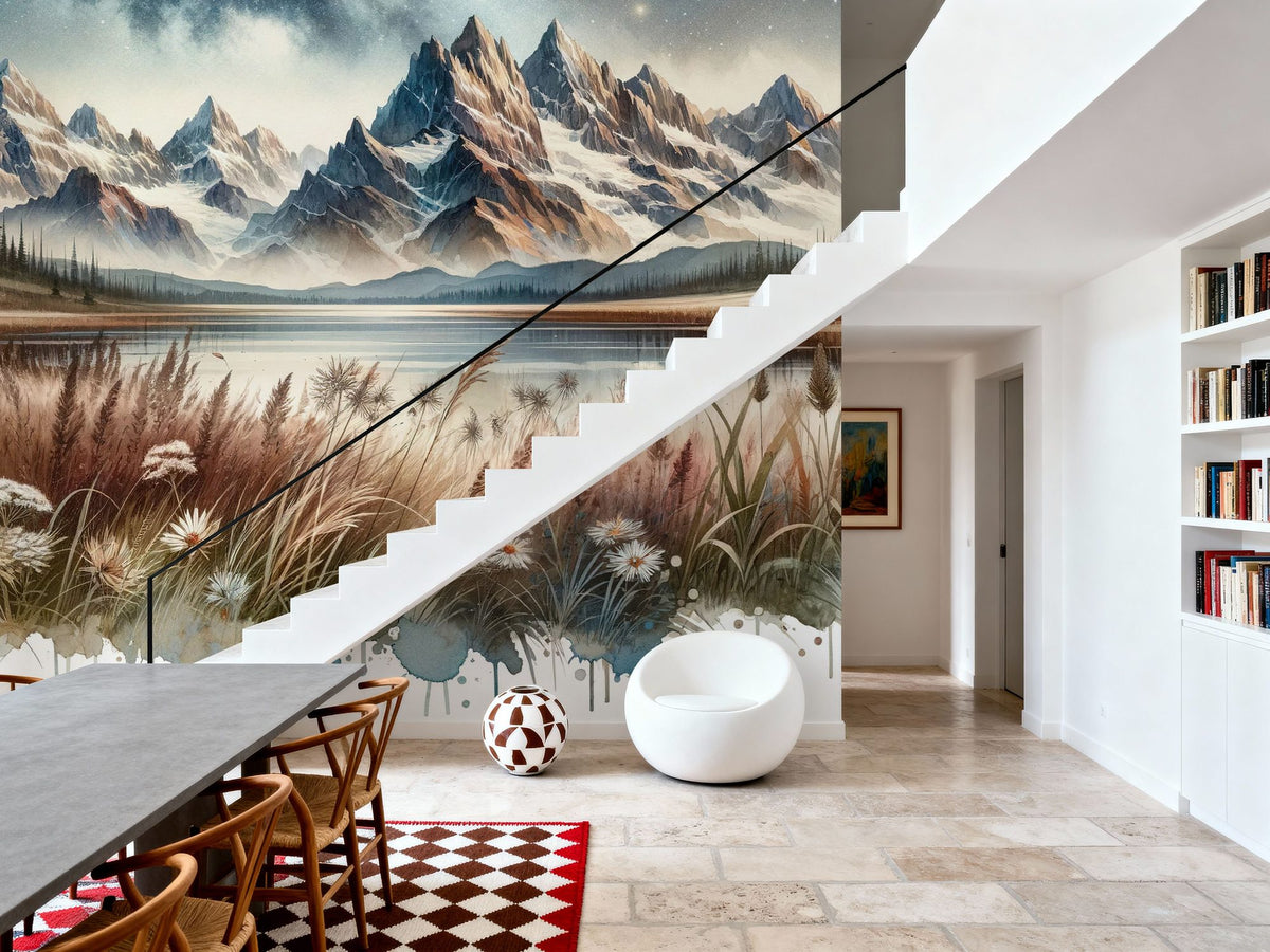 Starry Mountain Night Mural Wallpaper - room preview 03